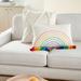 Mina Victory Plush Lines Rainbow With Tassels 12" x 20" Multicolor Indoor Throw Pillow