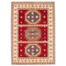 ECARPETGALLERY Hand-knotted Royal Kazak Red Wool Rug - 5'7 x 8'1