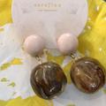 Anthropologie Jewelry | Nwt Anthropologie Serefina Resin Ball Drop Earrings | Color: Brown/Pink | Size: Os