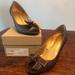 J. Crew Shoes | J. Crew Phoebe Leather Peep Toe Heels | Color: Brown | Size: 8.5