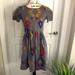 Lularoe Dresses | Lularoe Amelia Dress. Nwot | Color: Black/Gray/Orange | Size: M