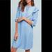 Anthropologie Dresses | Anthropologie Cloth & Stone Light Blue Soft Chambray Ruffle Boho Dress Size S | Color: Blue | Size: S