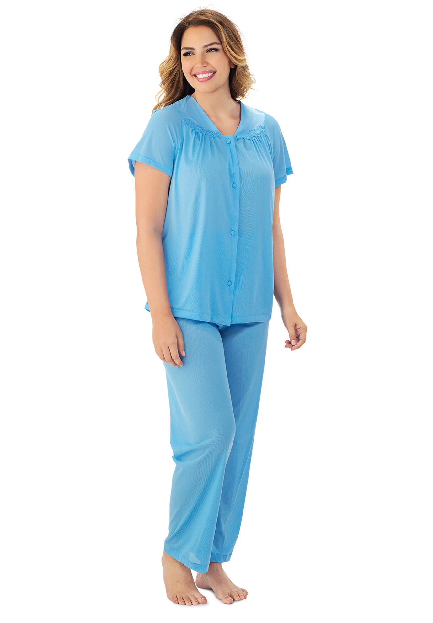 Plus Size Women's Short Sleeve Pajama by Exquisite Form in Blue (Size 3X)