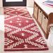 Red/White 96 x 60 x 0.35 in Indoor Area Rug - Union Rustic Abbie-Rose Southwestern Handmade Tufted Wool Red/Ivory Area Rug Wool | Wayfair