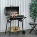 Outsunny 30" Portable Charcoal BBQ Grill Carbon Steel Outdoor Barbecue w/ Adjustable Charcoal Rack, Storage Shelf, Wheel | Wayfair 846-081