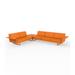 Orren Ellis Meyerwood Sofa- 5 Seat - 132" X 102" - Basic/Nautical Plastic in Orange/Blue | 28.25 H x 102 W x 132 D in | Outdoor Furniture | Wayfair