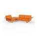 Orren Ellis Meyerwood Sofa- 3 Seat - 102" X 72" - Basic/Nautical Plastic in Orange | 28.25 H x 72 W x 102 D in | Outdoor Furniture | Wayfair