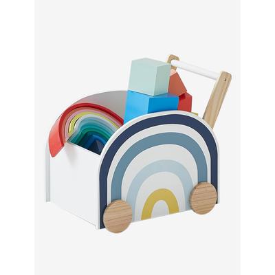 Fahrbare Spielzeugkiste „Regenbogen“ weiß/mehrfarbig von vertbaudet