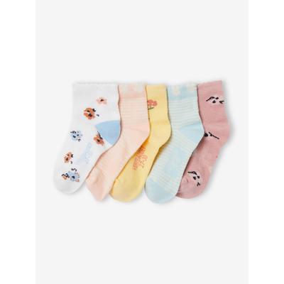 5er-Pack Mädchen Socken, Blumen Oeko-Tex® weiß Gr. 27/30 von vertbaudet