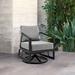 Palma Outdoor Patio Swivel Lounge Chair in Aluminum with Grey Cushions