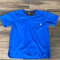 Carhartt Shirts | Carhartt Mens Scrub Uniform Top Medium | Color: Blue | Size: M