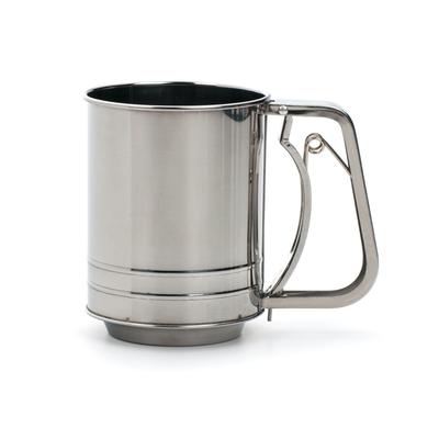 Triple Mesh Stainless Steel 3 Cup Flour Sifter by RSVP International in Gray