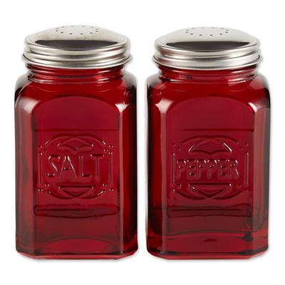 Retro Glass Salt & Pepper Set - Red by RSVP International in Red