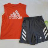 Adidas Matching Sets | Adidas Short Set | Color: Gray/Orange | Size: 4b