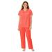 Plus Size Women's Short Sleeve Pajama by Exquisite Form in Passion (Size L)