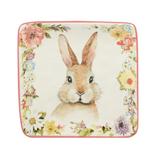 Certified International Easter Garden 6" Canape/Luncheon Plates, Set of 4 Assorted Designs - 6" x 6" x 0.75"