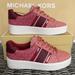 Michael Kors Shoes | Michael Kors Poppy Stripe Lace Up Mk Signature Sm 49f1pofs2b Berry Multi Wmns | Color: Pink/Red | Size: Various