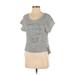 Zara Short Sleeve Top Gray Color Block Scoop Neck Tops - Women's Size Small