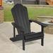 Rosecliff Heights Armetrice Adirondack Chair Plastic/Resin in Black | 36.6 H x 29.1 W x 33.9 D in | Wayfair 890BD7AB1ED5494A9654136D50055ECA