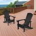 Rosecliff Heights Hatolina Adirondack Chair Plastic/Resin in Black | 36.6 H x 29.1 W x 33.9 D in | Wayfair E011BEE1BD07486EA42E7BBAB5C9049B