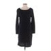 Liz Claiborne Casual Dress - Sweater Dress: Black Dresses - Women's Size Small