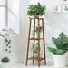 MoNiBloom 3 Tiers Trapezoidal Bamboo Wood Plant Pot Stand Holder Free Standing Wood/Manufactured Wood in Brown | 39 H x 13 W x 13 D in | Wayfair