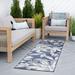 Blue/Navy 27 x 0.04 in Indoor/Outdoor Area Rug - Andover Mills™ Hipple Floral Gray/White/Navy Blue Indoor/Outdoor Area Rug, | Wayfair