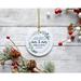 The Holiday Aisle® Custom Our First Christmas Solid Ball Ornament Ceramic/Porcelain in White | 1 H x 2.8 W x 2.8 D in | Wayfair