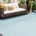 White 0.04 in Indoor/Outdoor Area Rug - Andover Mills™ Hinz Floral Aqua/Indoor/Outdoor Area Rug Polypropylene | 0.04 D in | Wayfair