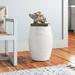 Beachcrest Home™ Newlyn Ceramic Garden Stool Ceramic in Gray/White | 17.75 H x 13 W x 13 D in | Wayfair 5378DBE2EEF14F1E9559A606E1182E85