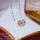 Collier en or véritable plaqué or 14k pour femmes bijoux fins coréens en Zircon Micro-incrusté
