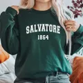 Salvatore-Sweat-shirt à col rond unisexe pulls Mystic Falls sweats à capuche graphiques TVD PVD