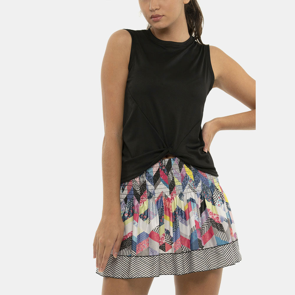 Lucky in Love Twist Front Tank Women's Tennis Apparel Black - Lucky in Love