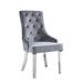 Set of 2 Contemporary Upholstered Side Chair, Button-tufted Parson Chair with Diamond Grid Pattern Dining Chair
