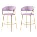 Best Master Furniture 29 Inch Gold Upholstered Bar Chair (Set of 2)