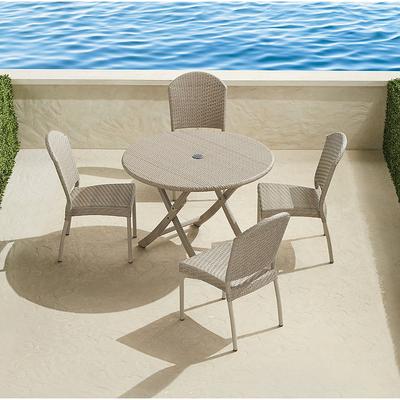 Cafe 5-pc. Stacking Side Chairs and Table Set in Wicker - Golden Bronze Wicker - Frontgate