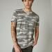 Lucky Brand Venice Burnout Camo Crew Neck Tee - Men's Clothing Tops Shirts Tee Graphic T Shirts in Grey Camo, Size S