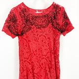 Free People Dresses | Free People Coral Red Lace Mini Dress | Color: Orange/Red | Size: Xs
