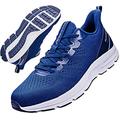 Eisrumu Mens Running Shoes Womens Lightweight Breathable Mesh Trainers Gym Fitness Sport Shoes Indoor&Outdoor Casual Sneakers Dark Blue UK9.5