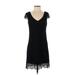 Emma & Michele Casual Dress - Shift: Black Print Dresses - Women's Size Small