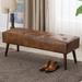 17 Stories Sveina Faux Leather Bench Faux Leather/Upholstered/Leather in Brown | 17 H x 45 W x 14.8 D in | Wayfair 3C25575E5D1849E790FFF7F84AF8EB7C