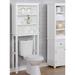 Rebrilliant Dorset 27"W 66"H Style Over The Toilet Bathroom Storage w/ Shelves Manufactured Wood in Brown/White | 66 H x 27 W x 9 D in | Wayfair