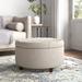 Kelly Clarkson Home Parker 28" Wide Tufted Round Storage Ottoman Polyester | 16 H x 28 W x 28 D in | Wayfair 8F7F3E013CC14A5493551788E6CB97B8
