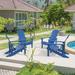 Rosecliff Heights Lamonica Patio Adirondack Chair Plastic/Resin/ in Blue | 36.6 H x 29.1 W x 33.9 D in | Wayfair 46AEFAD02F944B8BB51D890CF534304E