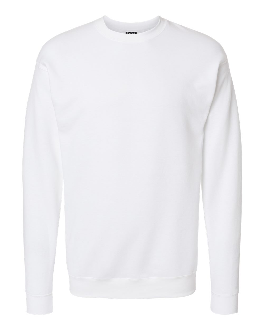 Hanes RS160 Adult Perfect Sweats Crewneck Sweatshirt in White size Medium | Cotton/Polyester Blend