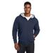Harriton M711T Men's Tall ClimaBloc Lined Heavyweight Hooded Sweatshirt in Dark Navy Blue size Large/Tall | 70% cotton, 30% polyester