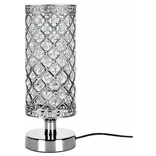 Kristall Schreibtischlampe Edison Nachttischlampe Silber LED Lampenschirm Nachtlicht Esszimmer