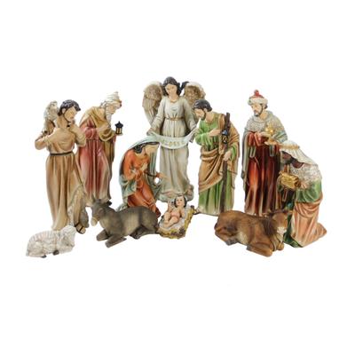 Vibrantly Colored Traditional Christmas Nativity Figurine Set - 15.5"