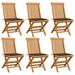 vidaXL Patio Chairs with Taupe Cushions 6 pcs Solid Teak Wood - 18.5" x 23.6" x 35"