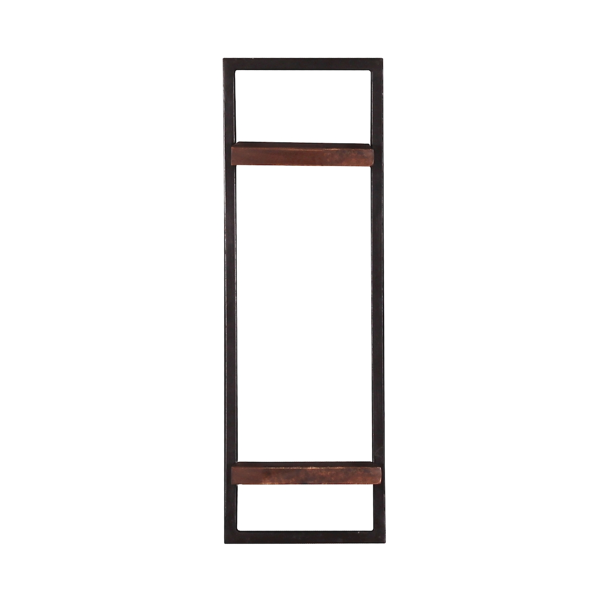 SIT Möbel Wandregal | 2 Ablageböden | Altholz braun | Gestell Metall schwarz | B 25 x T 25 x H 75 cm | 05138-30 | Serie ALMIRAH Image